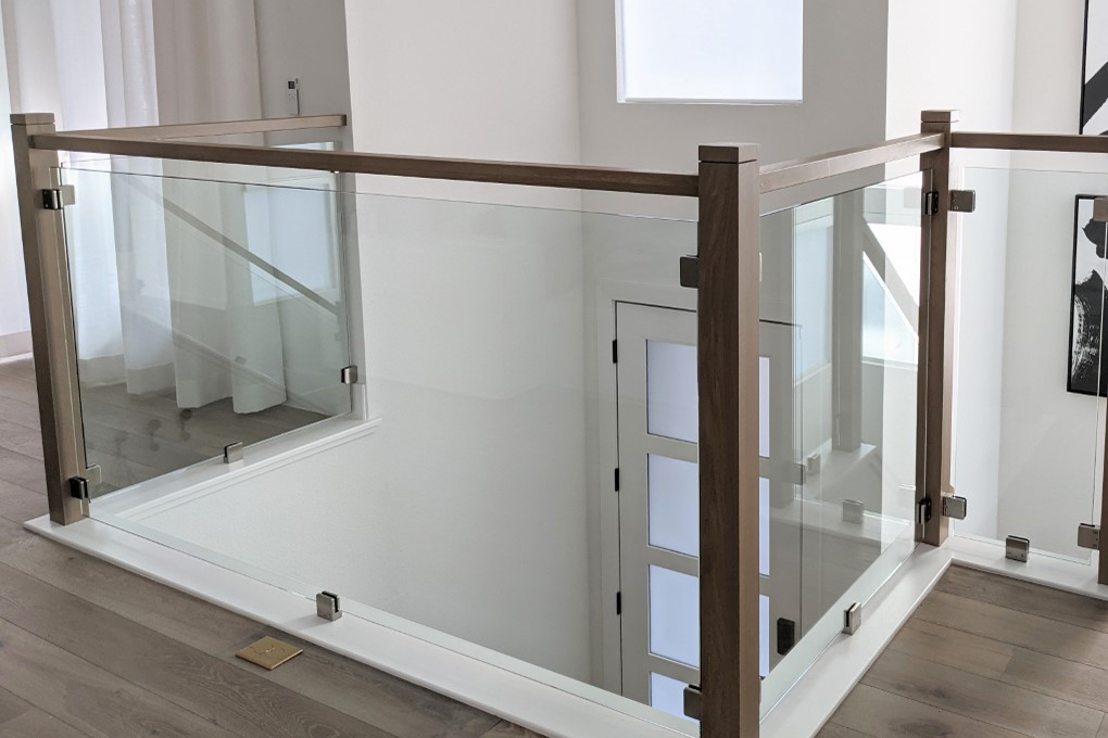 glass stairs and railing